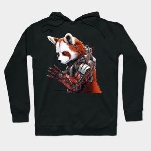 Mechanized Marvel: Red Panda Cyborg Hoodie